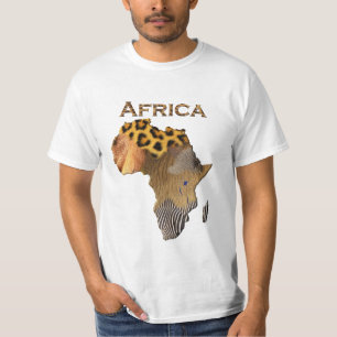 Wild Animal Textures Map of AFRICA Series T-Shirt