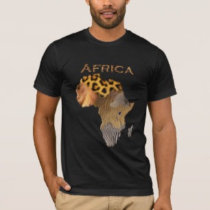 Wild Animal Textures Map of AFRICA Series T-Shirt