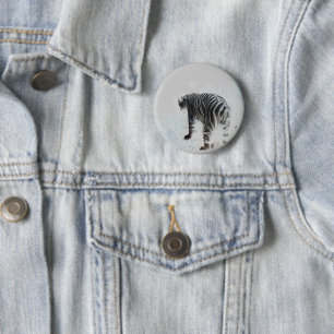 Wild Animal White Tiger 6 Cm Round Badge