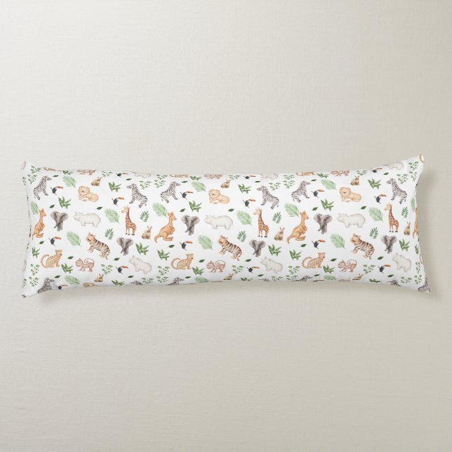 wild Animal With Jungle Tree pattern Body Cushion (Back)