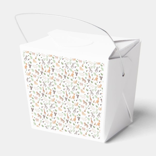 wild Animal With Jungle Tree pattern Favour Box (Back Side)