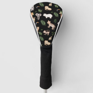 wild Animal With Jungle Tree pattern Golf Head Cover