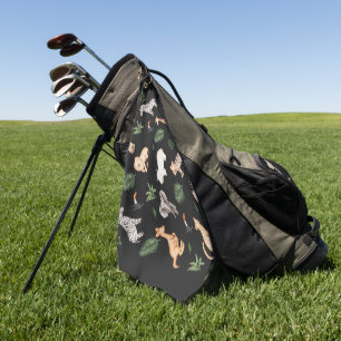 wild Animal With Jungle Tree pattern Golf Towel