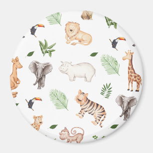 wild Animal With Jungle Tree pattern Magnet