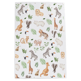 wild Animal With Jungle Tree pattern Medium Gift Bag