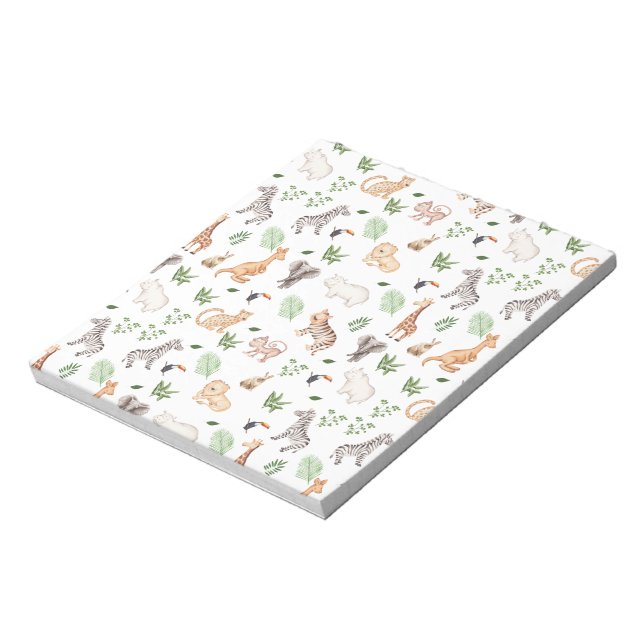 wild Animal With Jungle Tree pattern Notepad (Rotated)