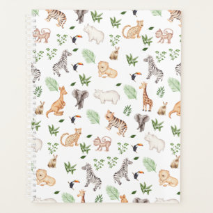 wild Animal With Jungle Tree pattern Planner