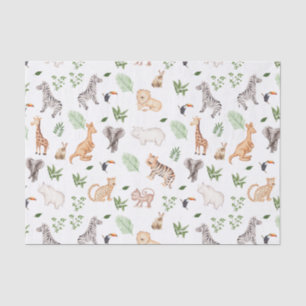 wild Animal With Jungle Tree pattern Tissue Paper