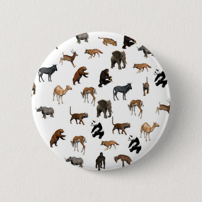 Wild Animals 6 Cm Round Badge (Front)