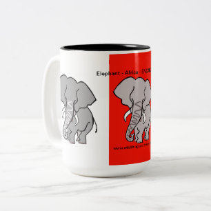 Wild animals - African Elephant- Nature - Red Two-Tone Coffee Mug