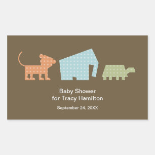 Wild Animals Baby Shower Rectangular Sticker