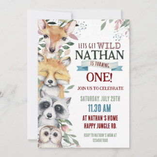 Wild Animals Birthday party invitation