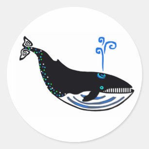 Wild animals - Blue WHALE - Wildlife-Sticker Classic Round Sticker