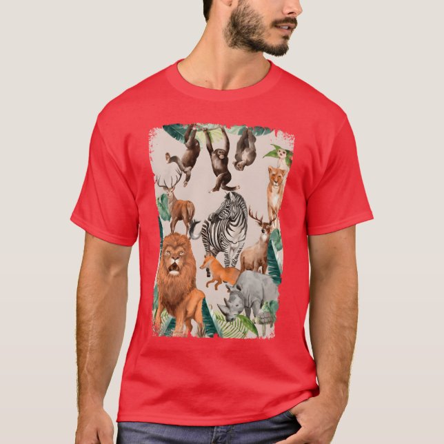 Wild Animals Boys Girls friend T-Shirt (Front)