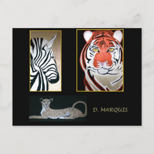 "WILD ANIMALS" By D. MARQUIS POSTCARDS