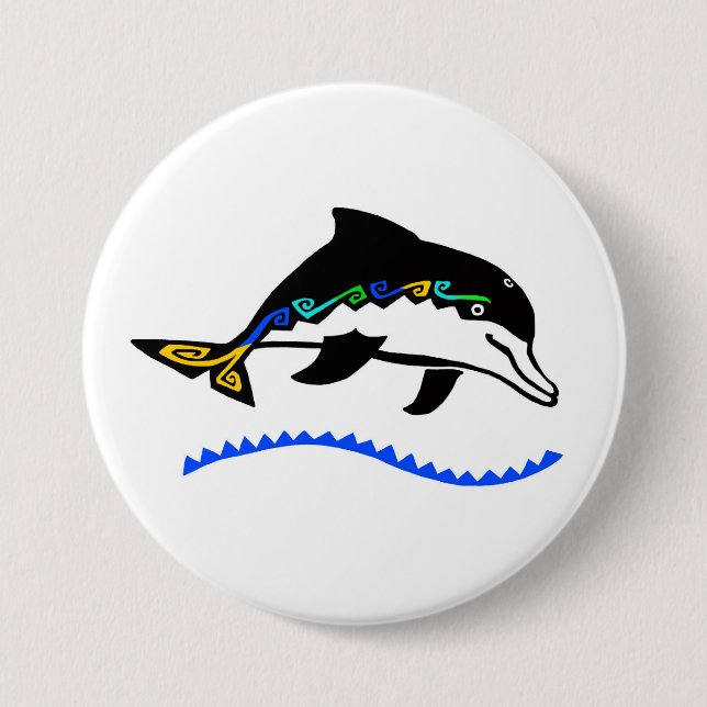 Wild animals - DOLPHIN - Ocean  - Wildlife -Nature 7.5 Cm Round Badge (Front)