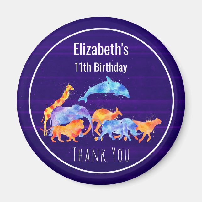 Wild Animals Event Thank You Magnet (Front)