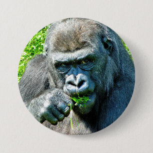 WILD ANIMALS - GORILLAS 7.5 CM ROUND BADGE
