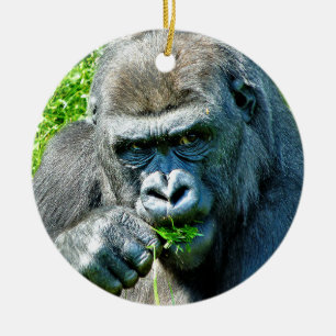 WILD ANIMALS - GORILLAS CERAMIC ORNAMENT