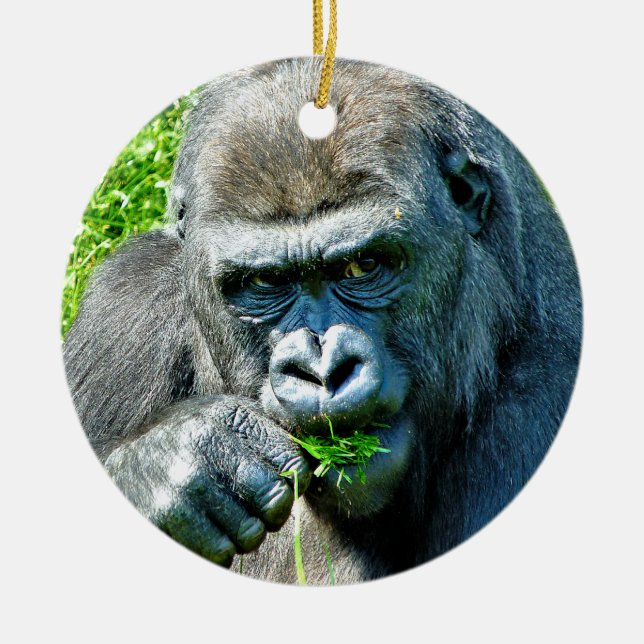 WILD ANIMALS - GORILLAS CERAMIC ORNAMENT (Front)