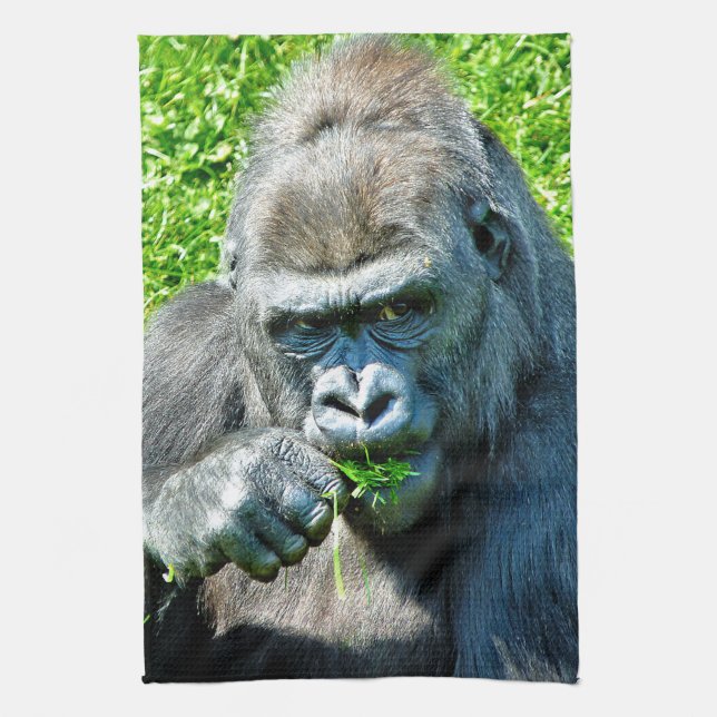 WILD ANIMALS - GORILLAS TEA TOWEL (Vertical)