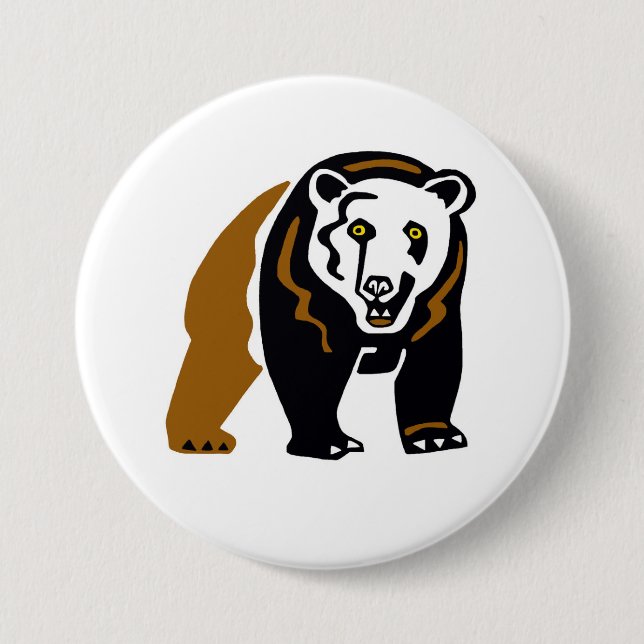 Wild animals -- Grizzly bear -Conservation - 7.5 Cm Round Badge (Front)