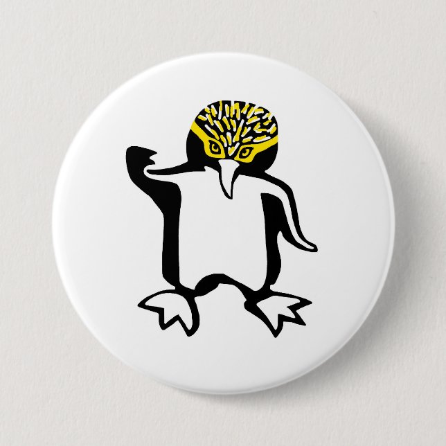 Wild animals -Happy PENGUIN - Wildlife 7.5 Cm Round Badge (Front)