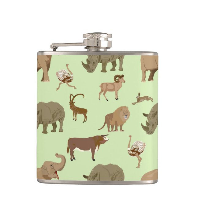 Wild animals hip flask (Front)