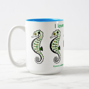 Wild animals -  I love SEAHORSES - Oceans Two-Tone Coffee Mug