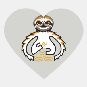 Wild animals - I love SLOTHS - Nature - Ecology Heart Sticker