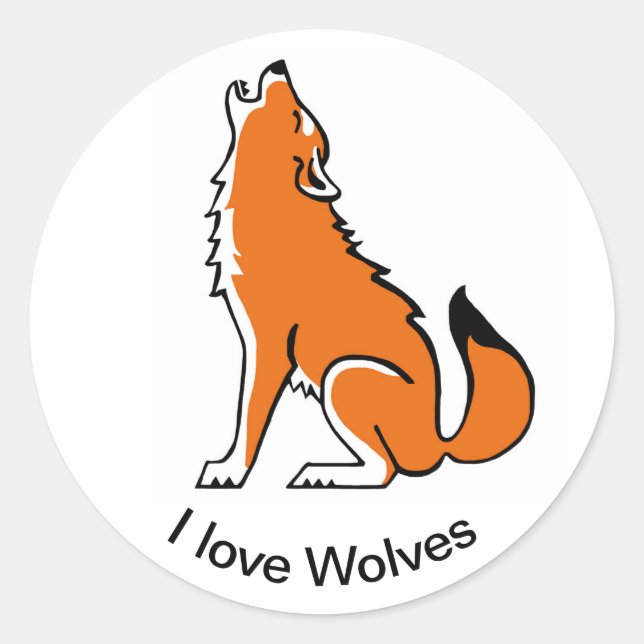 Wild animals -  I love WOLVES-Animal lover -  Classic Round Sticker (Front)