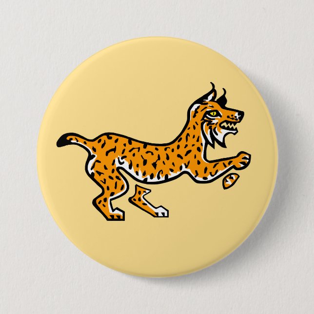 Wild animals - Iberian LYNX  - yellow 7.5 Cm Round Badge (Front)