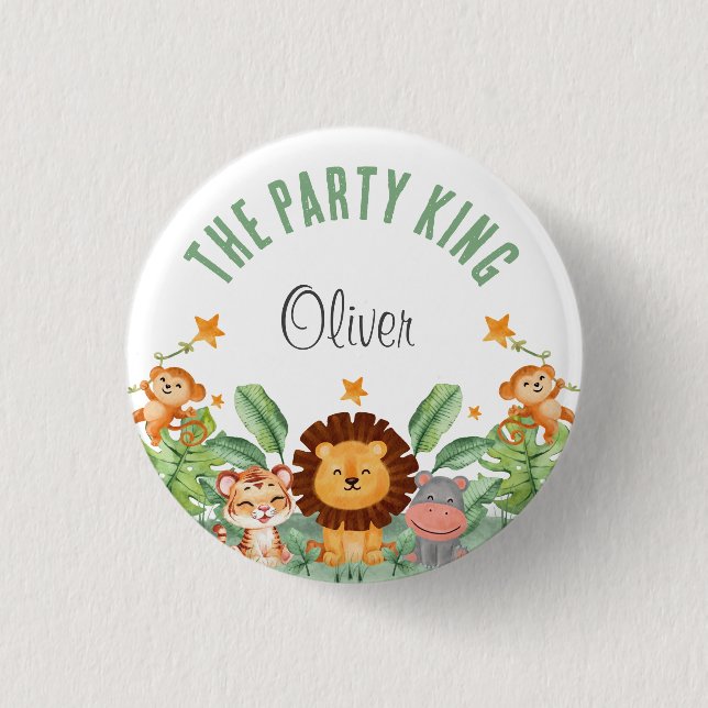 Wild Animals Jungle Animals Tropical Boy Birthday 3 Cm Round Badge (Front)