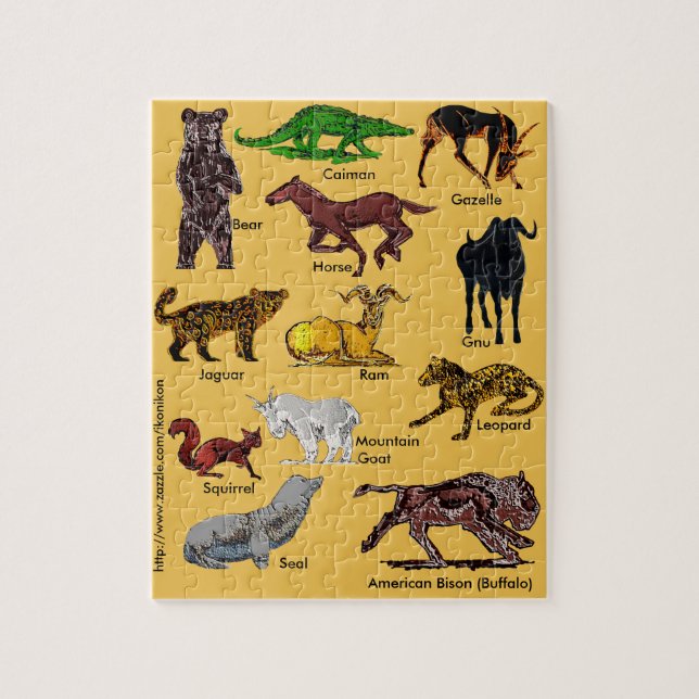 Wild Animals of the World Puzzle (Vertical)