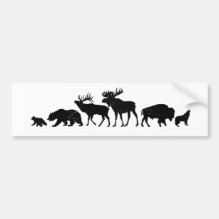 Wild Animals of Yellowstone Bumper Sticker