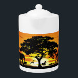 Wild Animals on African Savanna Sunset<br><div class="desc">Stunning,  Bright and Peaceful Sunset on Wild African Savanna Landscape with Wild Animals Shapes. Originally created with Hi Quality / Hi Resolugion Vector Graphic Art Technique Copyright BluedarkArt TheChameleonArt.</div>