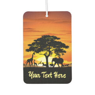 Wild Animals on African Savanna Sunset Car Air Freshener