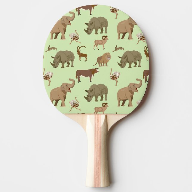 Wild animals ping pong paddle (Front)