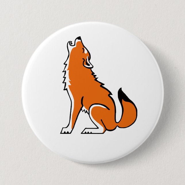 Wild animals -   Red WOLF - Animal lover 7.5 Cm Round Badge (Front)