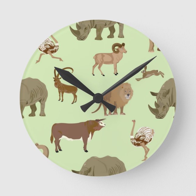 Wild animals round clock (Front)