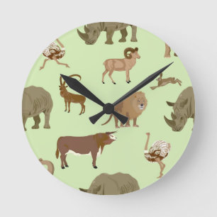 Wild animals round clock