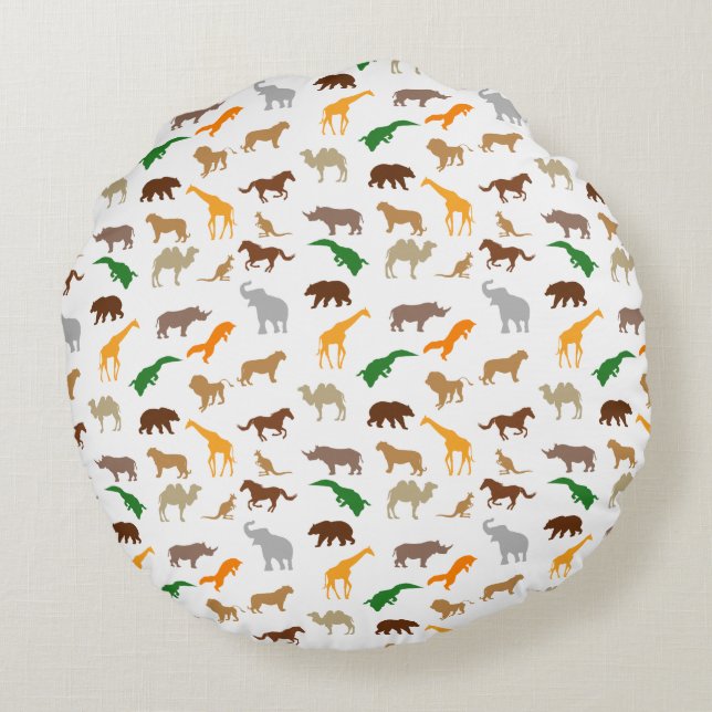 Wild animals round cushion (Back)