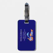 Wild Animals Running Together Colourful Watercolor Luggage Tag (Back Vertical)
