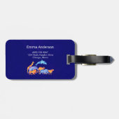 Wild Animals Running Together Colourful Watercolor Luggage Tag (Back Horizontal)