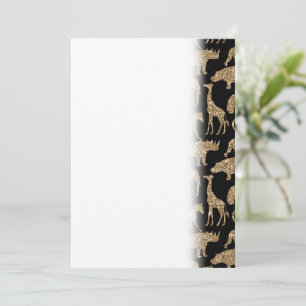 Wild Animals Safari Elegant Golden Glitter Sparkle Save The Date
