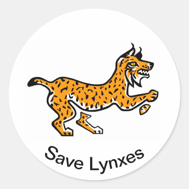 Wild animals - Save LYNXES - Wildlife -  Classic Round Sticker (Front)
