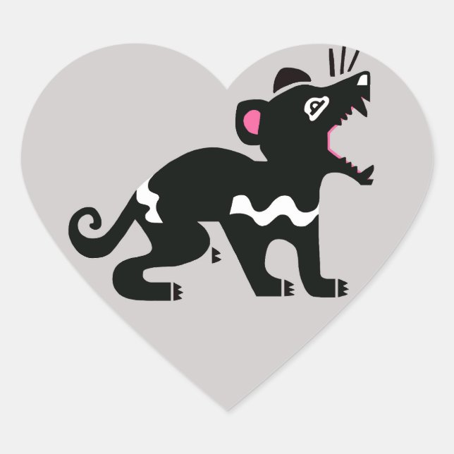 Wild animals - Tasmanian DEVIL- Wildlife -  Heart Sticker (Front)