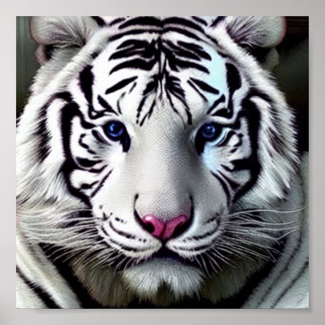 Wild animals Tiger white  Poster (Front)