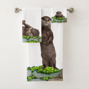 Wild Animals Weasels - Baby Otters Bath Towel Set