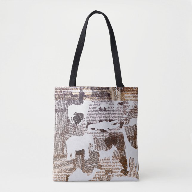 wild animals with text tote bag (Front)